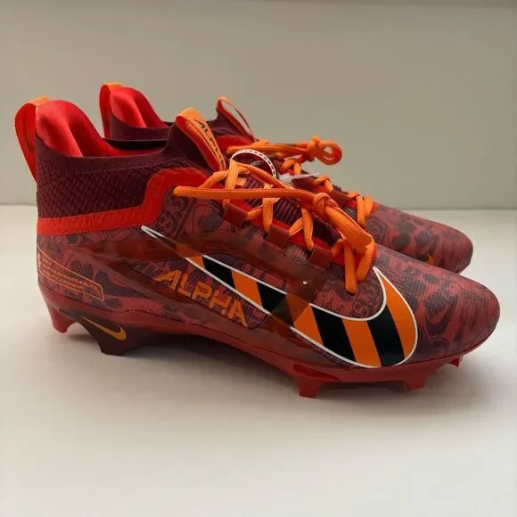 Nike Alpha Menace 4 Elite NRG football cleats red orange FQ4046-600 Mens sz 10.5 - Picture 1 of 14